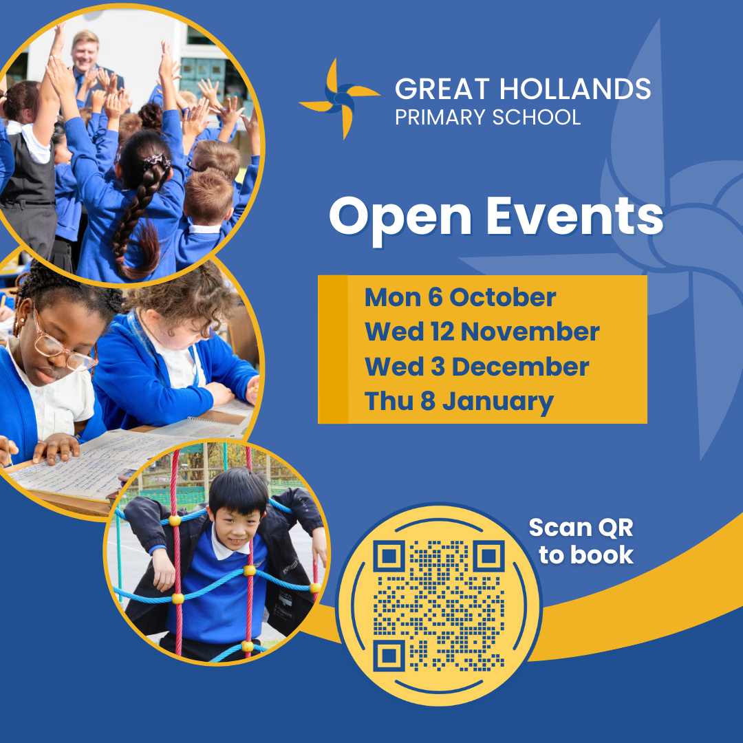 Flyer containing QR Code to book place on Open Events